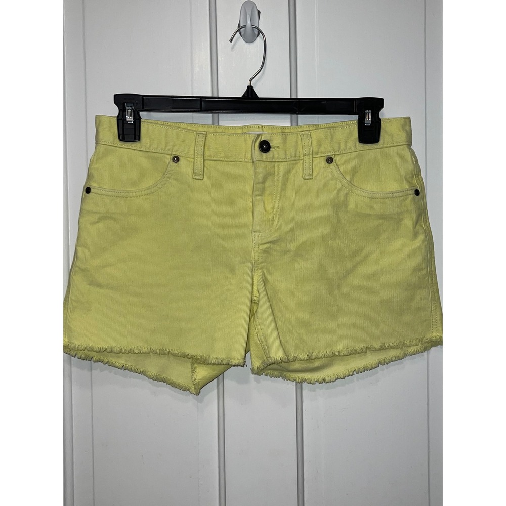 Carve Designs Yellow Corduroy Raw Hem Shorts Size 6 Organic Cotton Blend